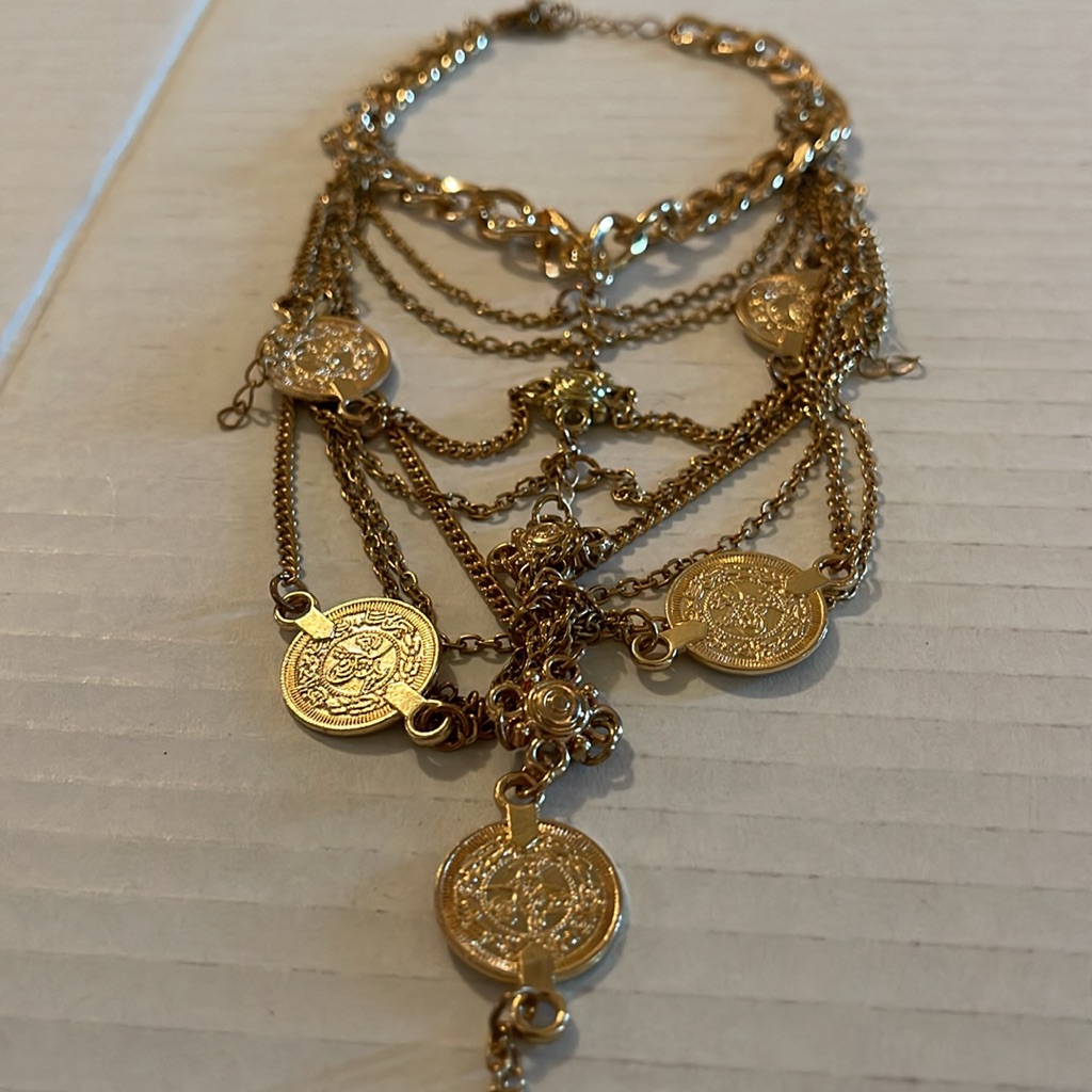 Multi-Strand Bracelet,One On Each Finger, And Spiderweb-Style Coin Ornaments